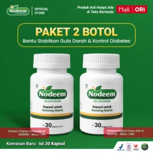 NODEEM Paket 2 Botol Obat Herbal Alami Atasi Diabetes Dan Gula Darah Tinggi Original BPOM dan Halal