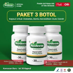 NODEEM Paket 3 Herbal Diabetes Original Alami untuk Kendalikan Gula Darah Diabetes Bisa Sembuh